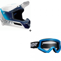Комплект мотокрос каска THOR FLEET STORM WHITE/NAVY - 2 части Комплект мотокрос каска THOR FLEET STORM WHITE/NAVY - 2 части