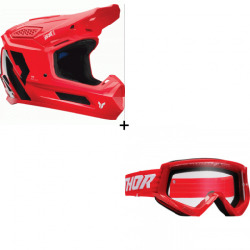 Комплект мотокрос каска THOR FLEET FORGE RED - 2 части
