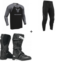 Комплект мотокрос джърси THOR RIDEMODE MENACE BLACK - 3 части Комплект мотокрос джърси THOR RIDEMODE MENACE BLACK - 3 части