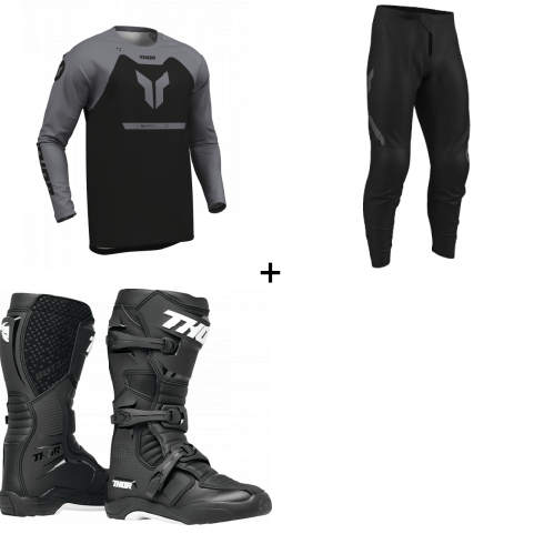 Комплект мотокрос джърси THOR RIDEMODE MENACE BLACK - 3 части Комплект мотокрос джърси THOR RIDEMODE MENACE BLACK - 3 части