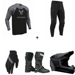 Комплект мотокрос джърси THOR RIDEMODE MENACE BLACK - 5 части Комплект мотокрос джърси THOR RIDEMODE MENACE BLACK - 5 части