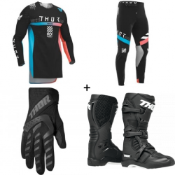 Комплект мотокрос джърси THOR SPORTMODE SYNTH BLACK - 4 части