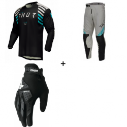 Комплект мотокрос джърси THOR LAUNCHMODE ZONE SAND - 3 части