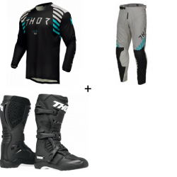 Комплект мотокрос джърси THOR LAUNCHMODE ZONE SAND - 3 части