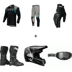 Комплект мотокрос джърси THOR LAUNCHMODE ZONE SAND - 6 части