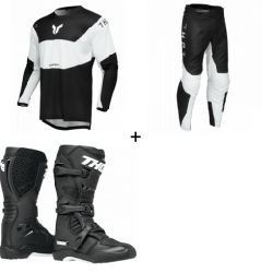 Комплект мотокрос джърси THOR LAUNCHMODE STORM BLACK - 3 части