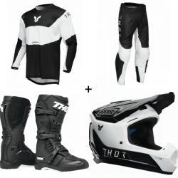 Комплект мотокрос джърси THOR LAUNCHMODE STORM BLACK - 4 части