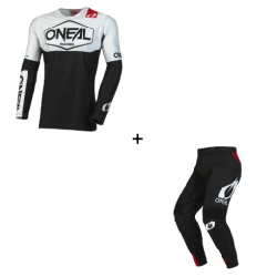 Детски мотокрос екип O'NEAL MAYHEM HEXX V.23 BLACK/WHITE - 2 части