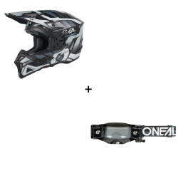 Комплект ендуро каска O'NEAL EX-SRS DUST BLACK/GRAY V.26 - 2 части