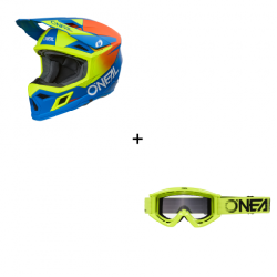 Комплект мотокрос каска O'NEAL 3SERIES SOLID BLUE/NEON V.26 - 2 части Комплект мотокрос каска O'NEAL 3SERIES SOLID BLUE/NEON V.26 - 2 части