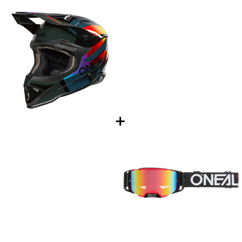 Комплект каска O'NEAL 1SERIES RC BLACK/MULTI V.26 - 2 части Комплект каска O'NEAL 1SERIES RC BLACK/MULTI V.26 - 2 части