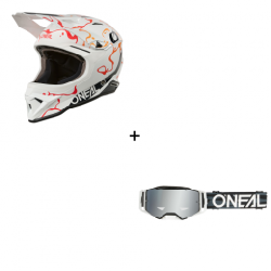 Комплект каска O'NEAL 1SERIES SPLASH WHITE/ORANGE V.26 - 2 части