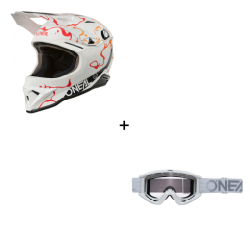 Комплект каска O'NEAL 1SERIES SPLASH WHITE/ORANGE V.26 - 2 части