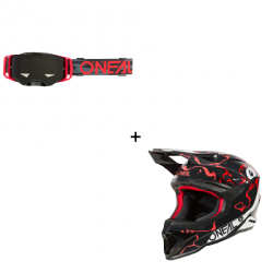 Комплект каска O'NEAL 1SERIES SPLASH BLACK/RED V.26 - 2 части Комплект каска O'NEAL 1SERIES SPLASH BLACK/RED V.26 - 2 части