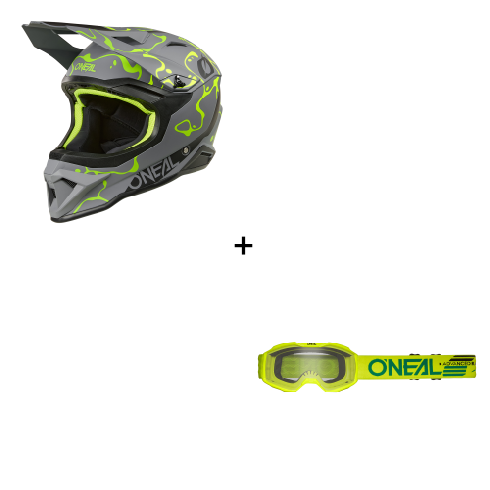 Комплект каска O'NEAL 1SERIES SPLASH GRAY/NEON YELLOW V.26 - 2 части Комплект каска O'NEAL 1SERIES SPLASH GRAY/NEON YELLOW V.26 - 2 части