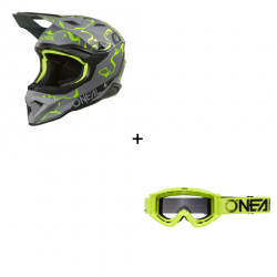 Комплект каска O'NEAL 1SERIES SPLASH GRAY/NEON YELLOW V.26 - 2 части Комплект каска O'NEAL 1SERIES SPLASH GRAY/NEON YELLOW V.26 - 2 части