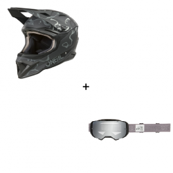 Комплект каска O'NEAL 1SERIES SPLASH BLACK/GRAY V.26 - 2 части