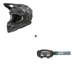 Комплект каска O'NEAL 1SERIES SPLASH BLACK/GRAY V.26 - 2 части