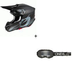 Комплект мотокрос каска 5SERIES POLYACRYLITE SOLID V.25 BLACK - 2 части