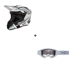 Комплект мотокрос каска 5SERIES POLYACRYLITE SPIKE WHITE/BLACK V.25 -2 части Комплект мотокрос каска 5SERIES POLYACRYLITE SPIKE WHITE/BLACK V.25 -2 части