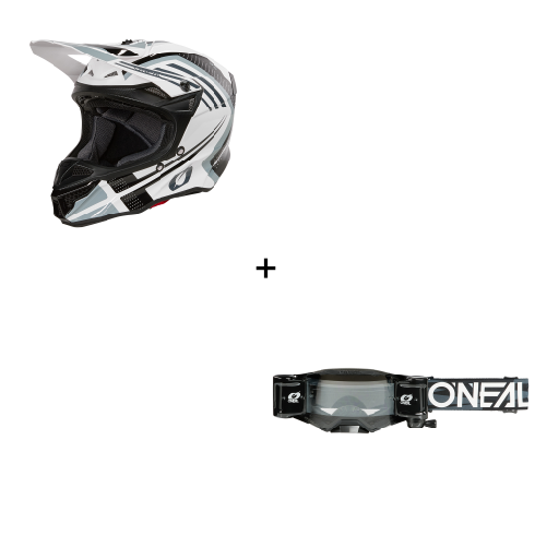 Комплект мотокрос каска 5SERIES POLYACRYLITE SPIKE WHITE/BLACK V.25 - 2 части Комплект мотокрос каска 5SERIES POLYACRYLITE SPIKE WHITE/BLACK V.25 - 2 части