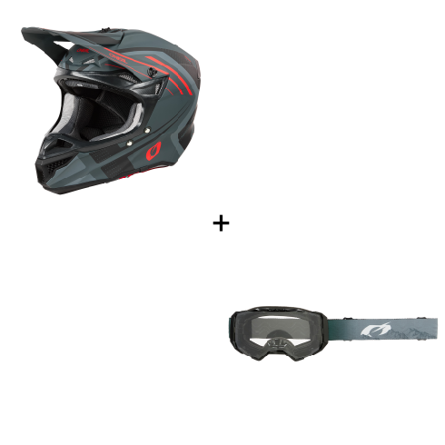 Комплект мотокрос каска 5SERIES POLYACRYLITE SPIKE GRAY/RED V.25 - 2 части Комплект мотокрос каска 5SERIES POLYACRYLITE SPIKE GRAY/RED V.25 - 2 части