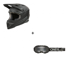 Комплект каска O'NEAL 1SERIES SOLID BLACK V.25 - 2 части