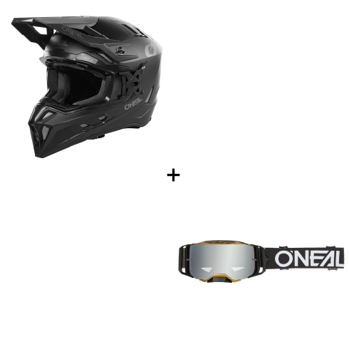 Комплект ендуро каска O'NEAL EX-SRS SOLID BLACK V.24 - 2 части Комплект ендуро каска O'NEAL EX-SRS SOLID BLACK V.24 - 2 части