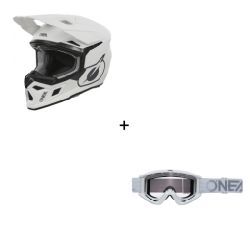 Комплект мотокрос каска O'NEAL 3SERIES SOLID WHITE V.24 - 2 части