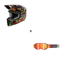 Комплект мотокрос каска O'NEAL 3SERIES CRANK MULTI V.24 -  2 части