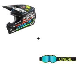 Комплект детска мотокрос каска O'NEAL 3SERIES RANCID BLACK/WHITE V.24 - 2 части Комплект детска мотокрос каска O'NEAL 3SERIES RANCID BLACK/WHITE V.24 - 2 части