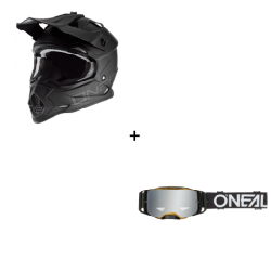Комплект мотокрос каска O'NEAL 2SERIES FLAT V.23 BLACK MATT - 2 части