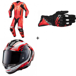 Комплект кожен екип ALPINESTARS GP PLUS V4 SPRINT RED FLUO - 3 части Комплект кожен екип ALPINESTARS GP PLUS V4 SPRINT RED FLUO - 3 части