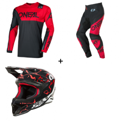 Комплект мотокрос блуза O`NEAL ELEMENT RACEWEAR BLACK/RED V.26 - 3 части Комплект мотокрос блуза O`NEAL ELEMENT RACEWEAR BLACK/RED V.26 - 3 части