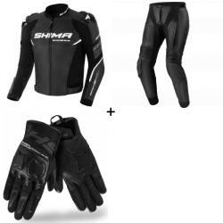 Комплект кожено мото яке SHIMA BANDIT 2.0 BLACK - 3 части Комплект кожено мото яке SHIMA BANDIT 2.0 BLACK - 3 части