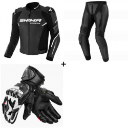 Комплект кожено мото яке SHIMA BANDIT 2.0 BLACK - 3 части Комплект кожено мото яке SHIMA BANDIT 2.0 BLACK - 3 части