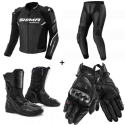 Комплект кожено мото яке SHIMA BANDIT 2.0 BLACK - 4 части Комплект кожено мото яке SHIMA BANDIT 2.0 BLACK - 4 части
