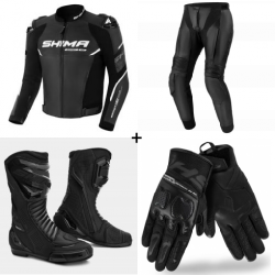 Комплект кожено мото яке SHIMA BANDIT 2.0 BLACK - 4 части Комплект кожено мото яке SHIMA BANDIT 2.0 BLACK - 4 части
