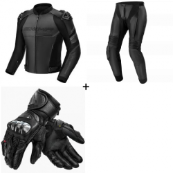 Комплект кожено мото яке SHIMA BANDIT 2.0 BLACK/BLACK - 3 части Комплект кожено мото яке SHIMA BANDIT 2.0 BLACK/BLACK - 3 части