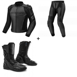 Комплект кожено мото яке SHIMA BANDIT 2.0 BLACK/BLACK - 3 части Комплект кожено мото яке SHIMA BANDIT 2.0 BLACK/BLACK - 3 части