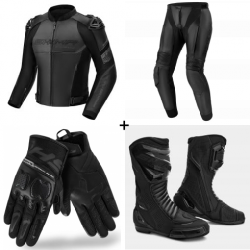 Комплект кожено мото яке SHIMA BANDIT 2.0 BLACK/BLACK - 4 части Комплект кожено мото яке SHIMA BANDIT 2.0 BLACK/BLACK - 4 части