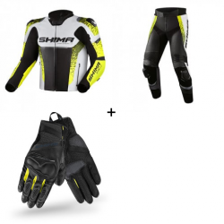 Комплект кожено мото яке SHIMA STR 2.0 FLUO - 3 части Комплект кожено мото яке SHIMA STR 2.0 FLUO - 3 части