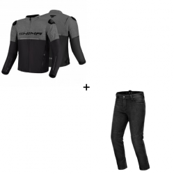 Комплект текстилно мото яке SHIMA DRIFT BLACK/GRAY - 2 части