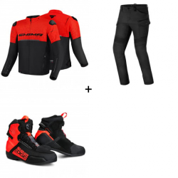 Комплект текстилно мото яке SHIMA DRIFT BLACK/RED - 3 части
