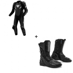 Комплект кожен екип SHIMA HYPER-RS BLACK/WHITE - 2 части