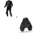 Комплект кожен екип SHIMA HYPER-RS BLACK/RED - 2 части thumb