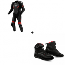 Комплект кожен екип SHIMA HYPER-RS BLACK/RED - 2 части