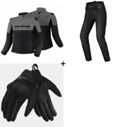 Комплект дамско мото яке SHIMA DRIFT BLACK/GRAY - 3 части