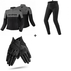 Комплект дамско мото яке SHIMA DRIFT BLACK/GRAY - 3 части