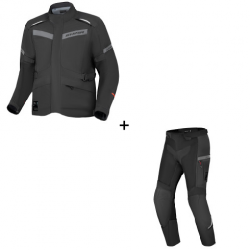 Комплект текстилно мото яке SHIMA ALPHA BLACK - 2 части